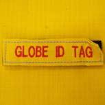 Letter or number patches, high-visibility lime/yellow or red/ orange lettering,