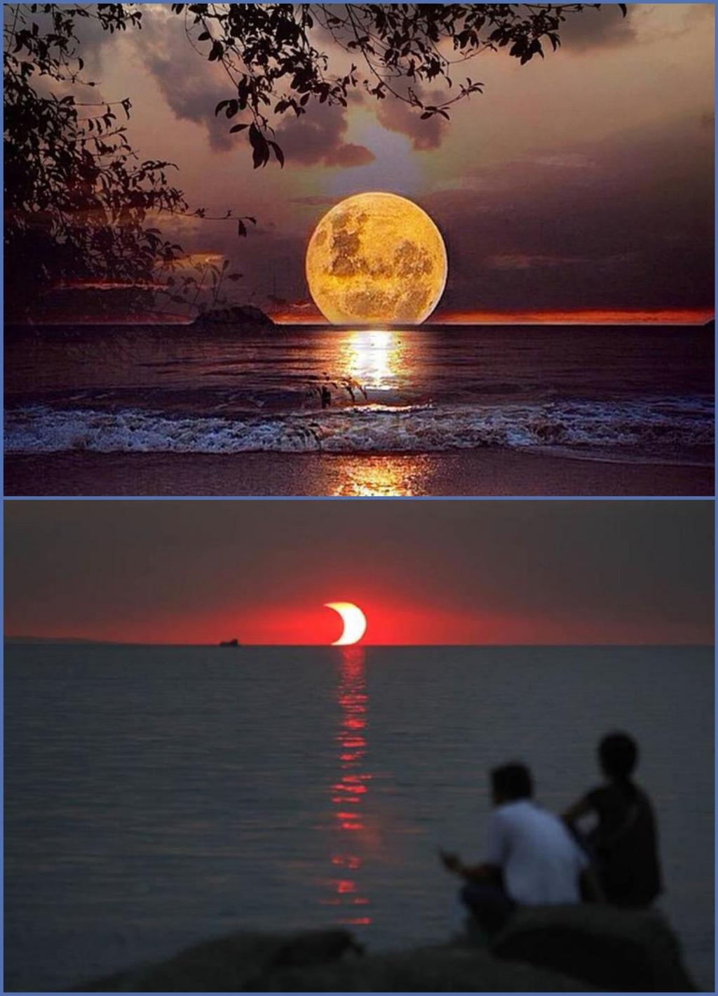2 interesting photo s Moon rising at