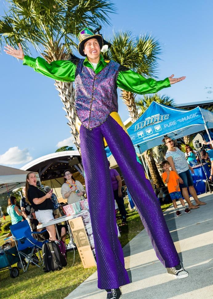 Mardi Gras Center Lake Park is transformed into Bourbon Street, New Orleans themed festival.