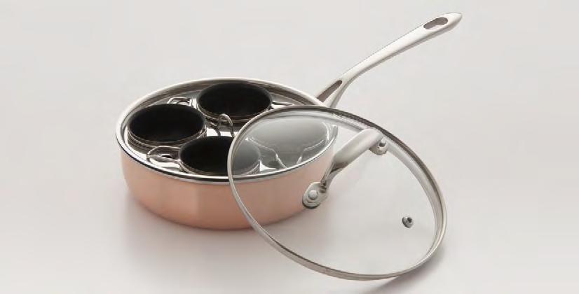 SPECIALTY COOKWARE 521 4 CUP EGG POACHER This 18/10 stainless steel egg poacher with non-stick coated egg cups, is perfect for preparing that Sunday brunch.