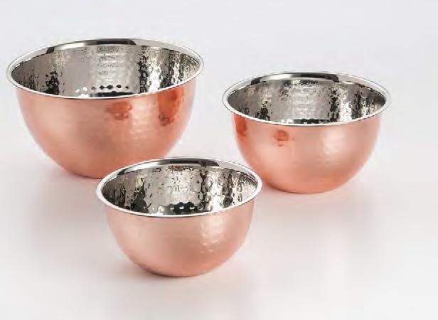 MIXING BOWLS 338-340 PROFESSIONAL HEAVY DUTY MIXING BOWLS W/EASY GRIP RIMS Constructed in durable stainless steel for long lasting use.