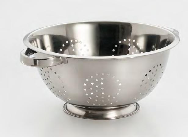 Featuring a mirror polished interior and exterior. Each colander also nests for convenient storage. A sturdy base provides for secure placement on the countertop or in the sink.