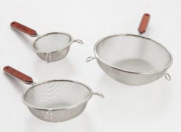 STRAINERS 181 & 182 STRAINER W/ WOODEN HANDLE This durable stainless steel strainer is a must in the kitchen. It s perfect for draining excess liquids from pasta, vegetables, and fruits.