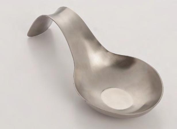 265 SPOON REST This durable stainless steel spoon rest is perfect for resting your utensils. The large resting area is great for all different size cooking tools.