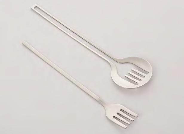 266 2-IN-1 FORK SPOON UTENSIL This 2-in-1 fork and spoon set is constructed in durable stainless steel for long lasting use.