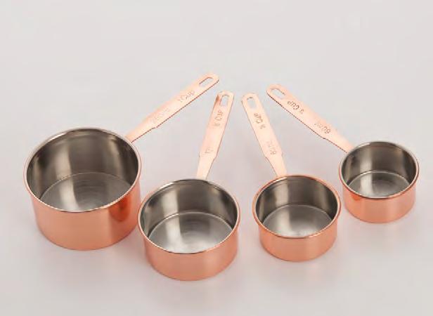 . The beautiful copper plated design brightens up an kitchen setting while also maintaining durability of stainless steel.