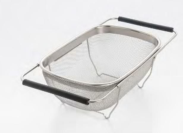 SET INCLUDES > 1/4, 1/3, 1/2, & 1 Cup 231 FOOD PREPARATION OVER THE SINK STRAINER W/ EXTENDABLE HANDLES Unlike traditional mesh over the sink strainers, this 13.