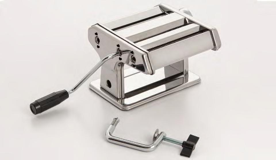 FOOD PREPARATION 397 PASTA MACHINE This durable stainless steel pasta machine comes with a classical and excellent design. Perfect for making authentic and fresh pasta right at home.