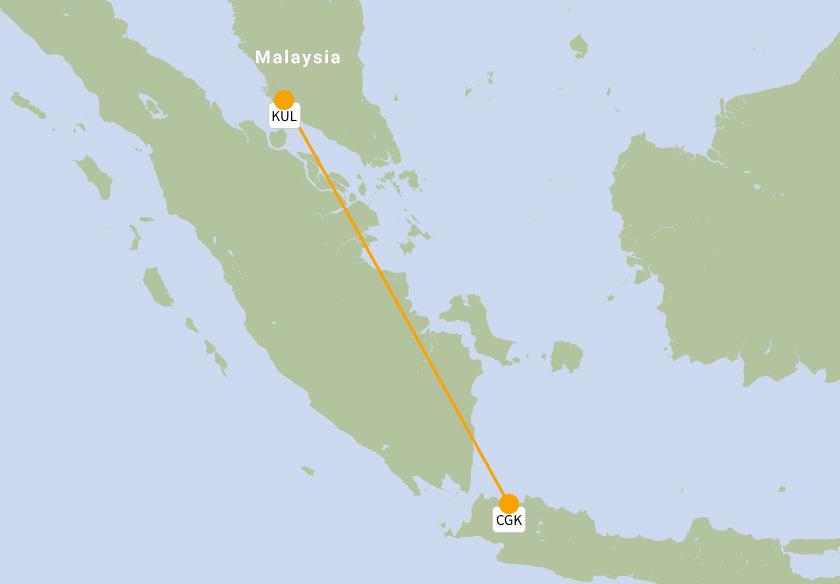 5 CGK KUL Jakarta Kuala Lumpur 36% 4% % KUL 6% CGK Airbus A33 5, 2,5..5 1. 1.5 2. 2.5 3. 3.5 4.