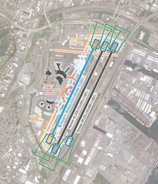 One Remaining Option at EWR Pros Only workable option Can be done within airport footprint 21 to 35 more