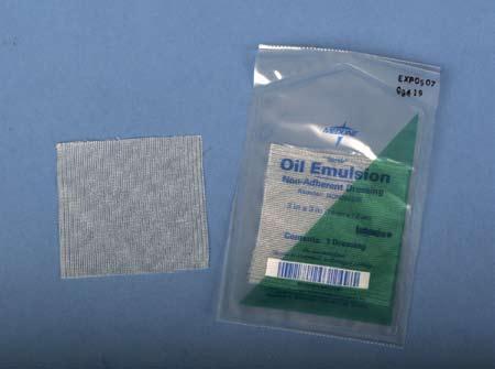 www.medline.com 1-800-MEDLINE Oil Emulsion Dressing, Non-Occlusive Compare to Adaptic * Non-Adhering Dressing Knitted, high porosity cellulose acetate is evenly impregnated with U.S.P.