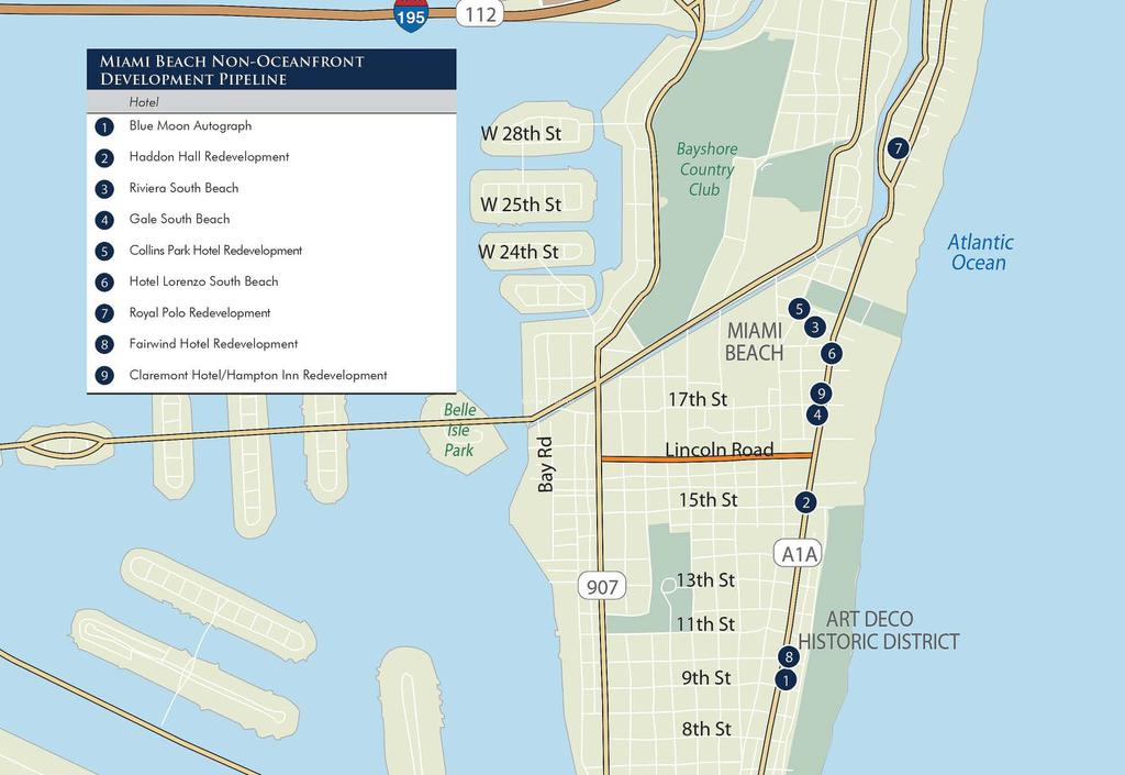 Miami Hotel Market Overview Miami Beach Non-Oceanfront Hotel Development/Recent Openings Investors Moving