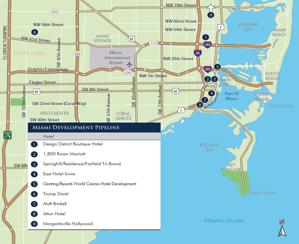 Miami Hotel Market Overview Brickell/Downtown Hotel Development Pipeline Brickell/Downtown/Doral
