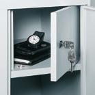 Equipment solutions in the locker Partition below the hat shelf: Made of steel,