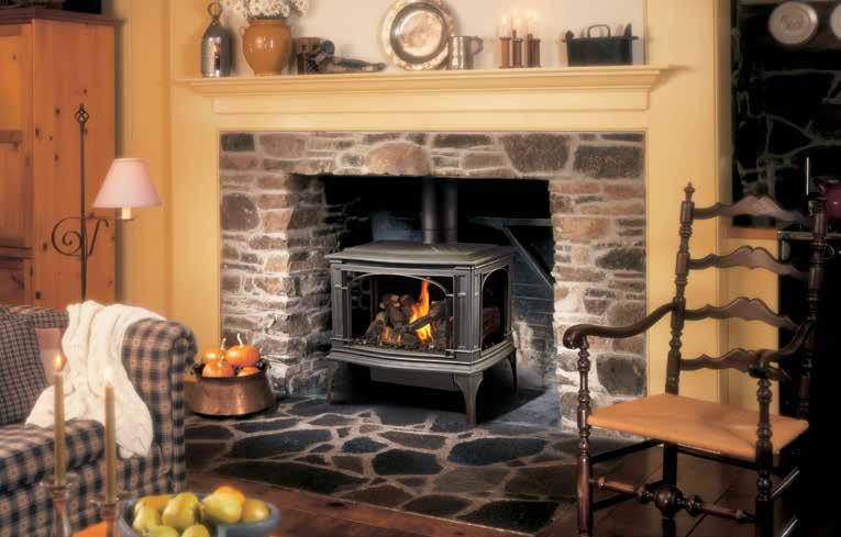 10 Greenfield TM Large Cast Iron Gas Stove The Greenfield shown in New Iron paint finish.