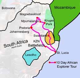, exploring the mountainous Kingdom of Swaziland and getting up close and personal with hippos and crocodiles in