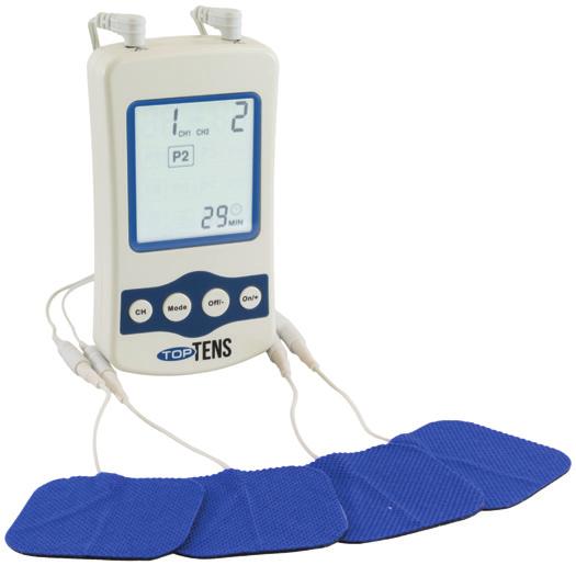 Three selectable waveforms: symmetrical biphasic, asymmetrical biphasic and monophasic 20 treatment modes - 12 preset and 8 manual Large LCD Display with body-part diagram for targeted pain relief