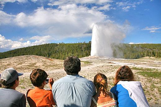 Continue biking toward Upper Geyser Basin, home to more than 20 percent of the world s geysers, including the granddaddy of them all, Old Faithful.