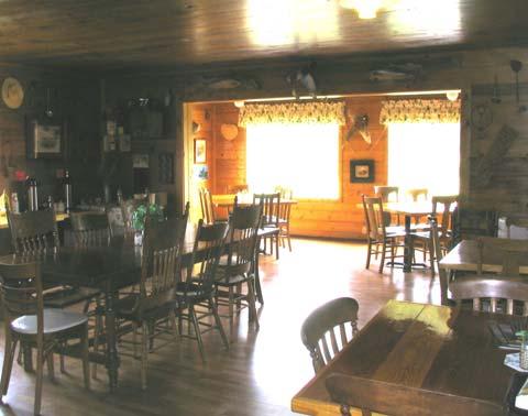 Elk Lake Resort s restaurant specializes in country gourmet cooking.
