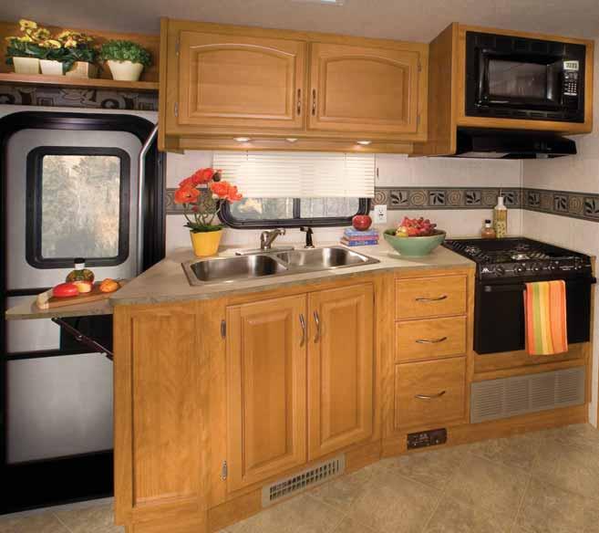 The Convection Microwave Oven (optional) cooks fast like a standard microwave, but also bakes and broils like an oven.