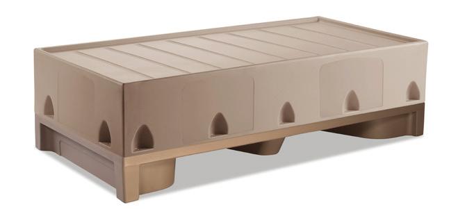Attenda Bed Riser ATN102 Width 83.5" Depth 39.5" Height 8.5" Weight 66 lbs and chlorine solution. Premium Tru material is fully compounded for superior color, fire retardancy and quality assurance.