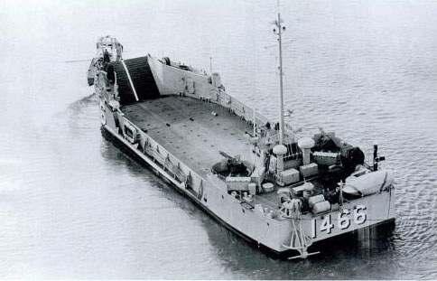 1. LCU 1466, the postwar prototype LCT, is shown at her
