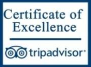 TRIPADVISOR Certificate of Excellence 2017, 2015, 2014, 2013,