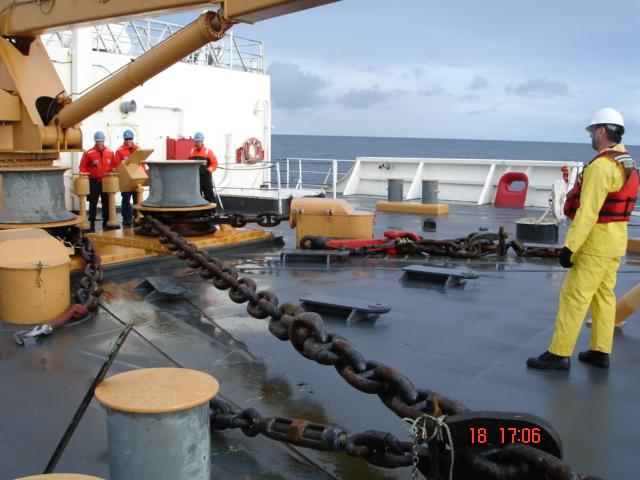 the decks free of ice and snow, however, with temperatures below zero, it was difficult to keep the decks clear. G.