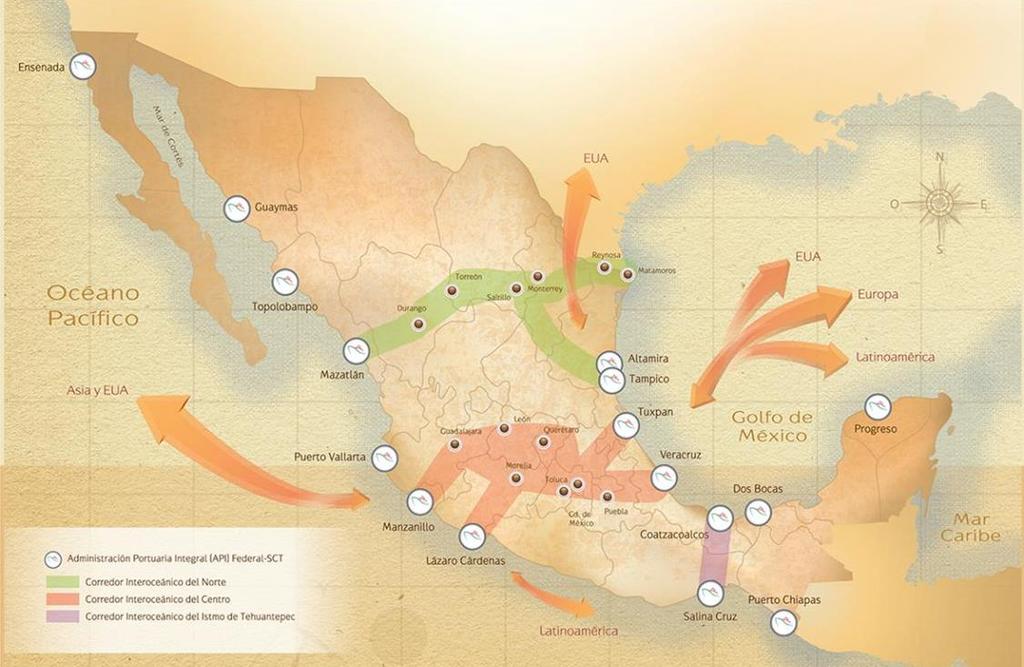 Mexican Economic Interoceanic Corridors USA USA Pacific Ocean Far East