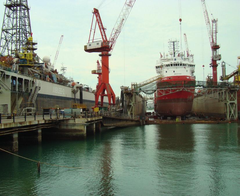 PaxOcean, Singapore n Ship repair docks moored with minimum separation n Lift capacity n 16,000 tonnes and 16,000 tonnes n Dock sizes n 195m x 35m n 187m x 37m n Box type dock structures n Mooring