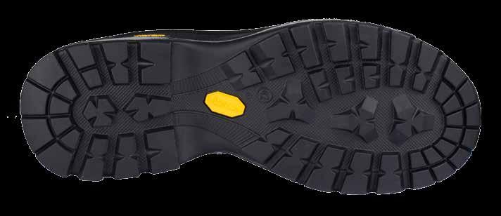 outsole features a combination of high-density PU and abrasion-resistant Vibram