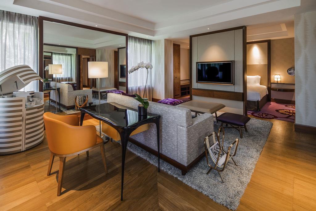 All suites feature spacious living room, separate bedroom, large screen TVs, signature mini-bar, separate