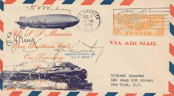 1934 USS Macon South California Training This 1934 cover was carried on the USS Macon during a training exercise over California.