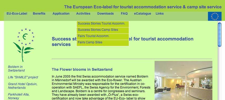 The Website www.eco-label-tourism.