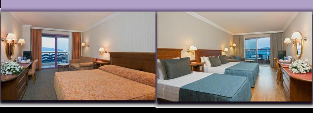 ROOMS Room example Room example 25-30 m2 (314 Rooms) 2 Twin or 1 Doublebed, Couch, 1 Standart Room Bathroom(Bath or shower), Balcony, Carpet- or Laminatefloor, Connection Room Room for handicaped