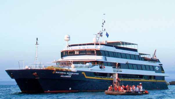 National Geographic Islander Capacity: 48 guests in 24 outside cabins. Registry: Ecuador. Overall length: 164 feet. Public Areas: Ship is fully air-conditioned.