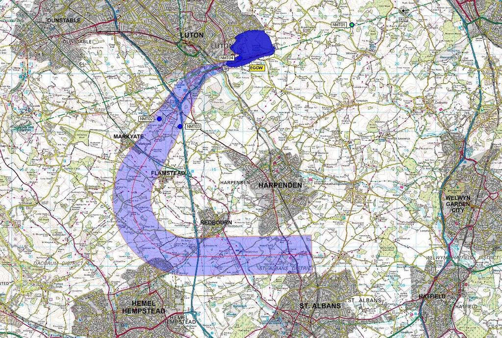 Legend: RNAV1 SID RNAV1 NPR Crown Copyright. All rights reserved. London Luton Airport, O.S. Licence Number 0000650804 Figure 4.