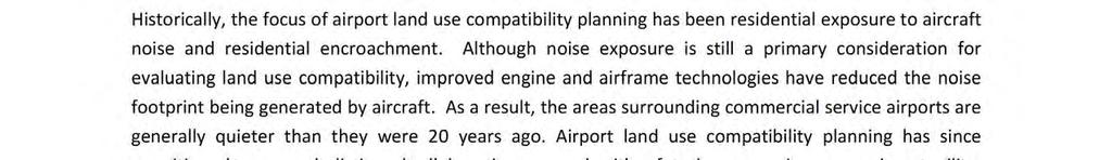 residential exposure to aircraft noise and residential encroachment.
