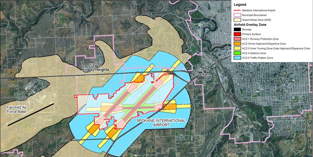 AIRPORT LAND USE COMPATIBILITY CHAPTER 7 Source: Airport Overlay Zone, City of Spokane FIGURE