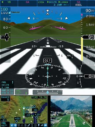 In addition, it provides a map terrain view which can include Terrain Awareness and Warning System (TAWS) alerts. SVS also provides an offset view with selectable camera position.