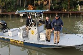 The Sheriff s Office Marine Unit with Deputies Gonzales, Jobes and Burt patrolled the bayou.