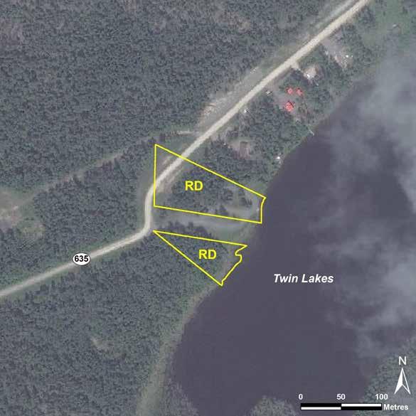 Twin Lakes LAND USE CATEGORIES RECREATIONAL DEVELOPMENT (RD) Size: 1.02 ha or 100 per cent of the park.