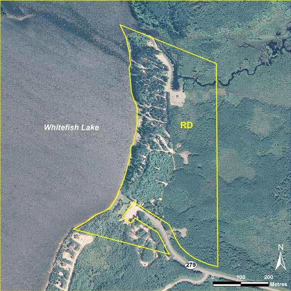 Whitefish Lake LAND USE CATEGORIES RECREATIONAL DEVELOPMENT (RD) Size: 24.81 ha or 100 per cent of the park.