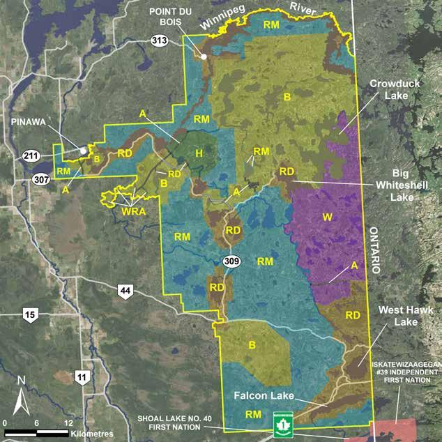 Whiteshell LAND USE CATEGORIES WILDERNESS (W) Size: 31,200 ha or 11 per cent of the park.
