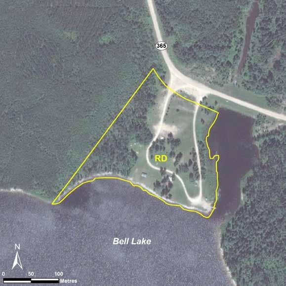 Bell Lake LAND USE CATEGORIES RECREATIONAL DEVELOPMENT (RD) Size: 3.96 ha or 100 per cent of the park.