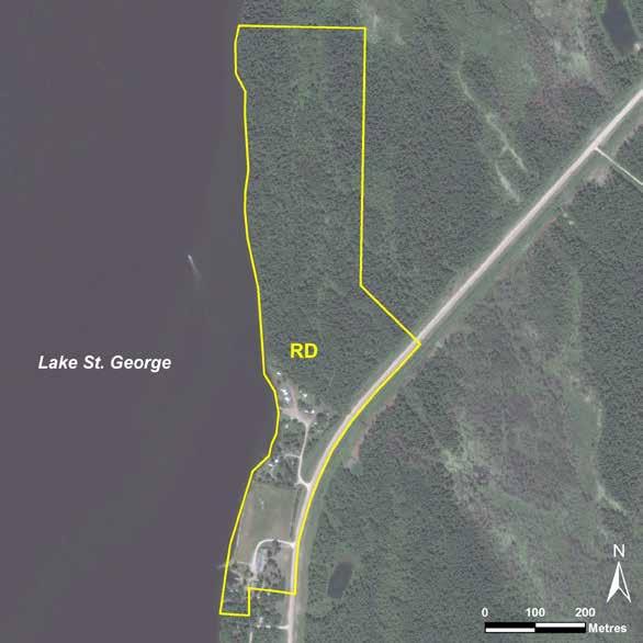 Lake St. George LAND USE CATEGORIES RECREATIONAL DEVELOPMENT (RD) Size: 21.48 ha or 100 per cent of the park.