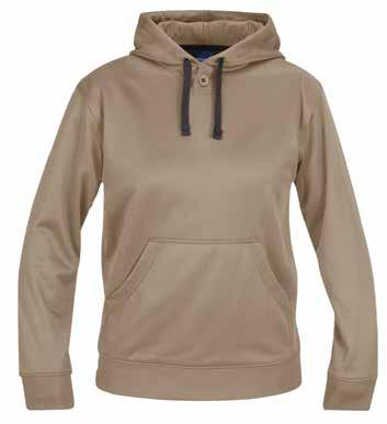 Smooth-faced fleece material with stretch Contoured hood with elastic 3/4 length front zipper Snug base-layer fit Thumb holes at cuffs Large zippered left chest pocket Small zippered left wrist