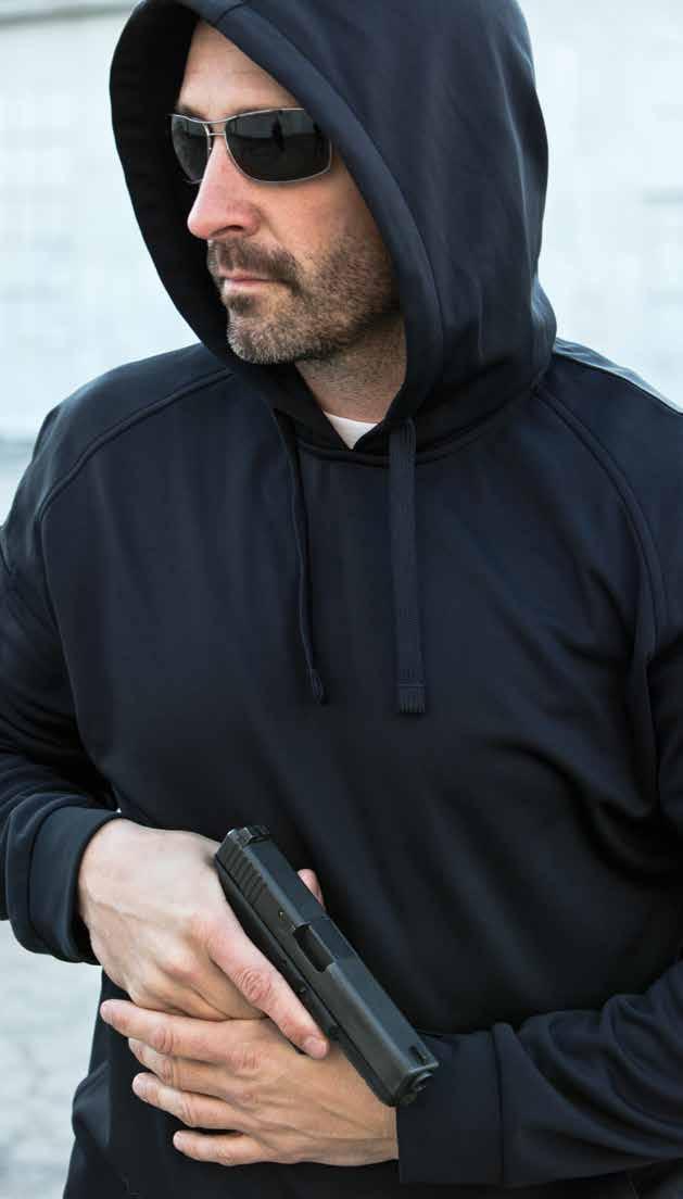 for secure storage Thumb holes at cuffs prevent bunching and twisting smooth-faced midweight fleece S 2XL black 001, charcoal 015, 450 Charcoal Pull-out ID panel COVER HOODIE Hooded tech pullover