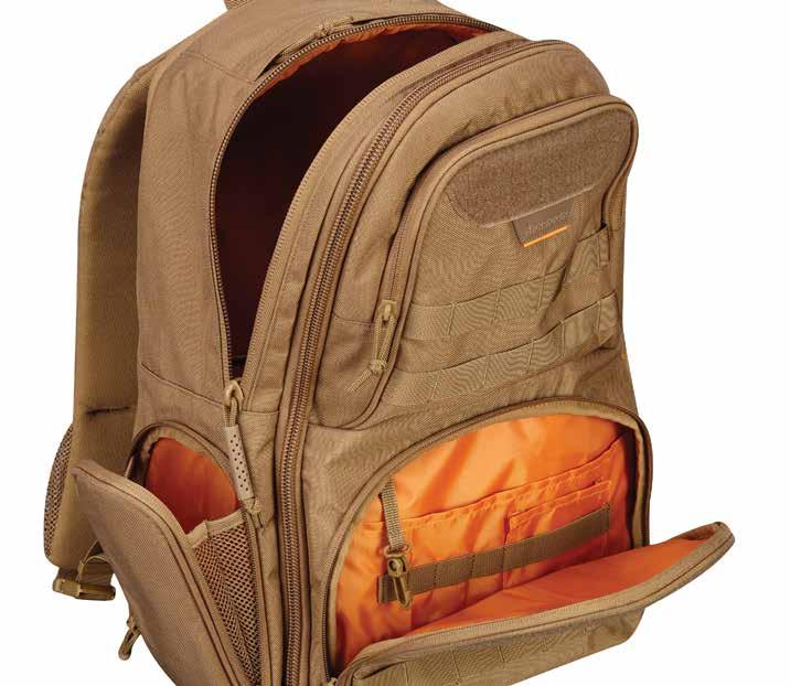 tunnel expands internally Contrast lining provides enhanced visibility Durable rubberized handles on either side Padded adjustable shoulder strap Exterior loop field for patches 12.