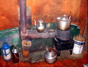 In Tibet, where climates are colder, stoves are used for both heating and cooking. Yak dung is the primary fuel source.